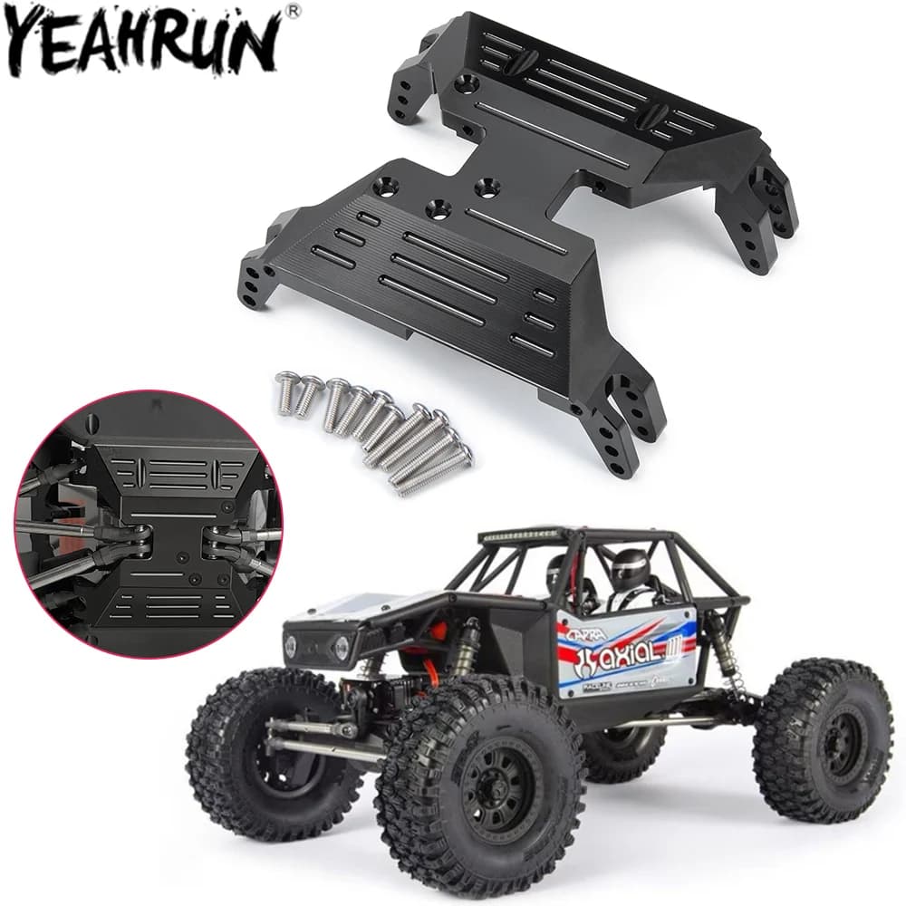 YEAHRUN Metallo Assale Protezione Telaio Armatura Piastra Paramotore per 1/10 Axial Capra 1.9 Unlimited Trail Buggy AXI03004 AXI03000 Parti