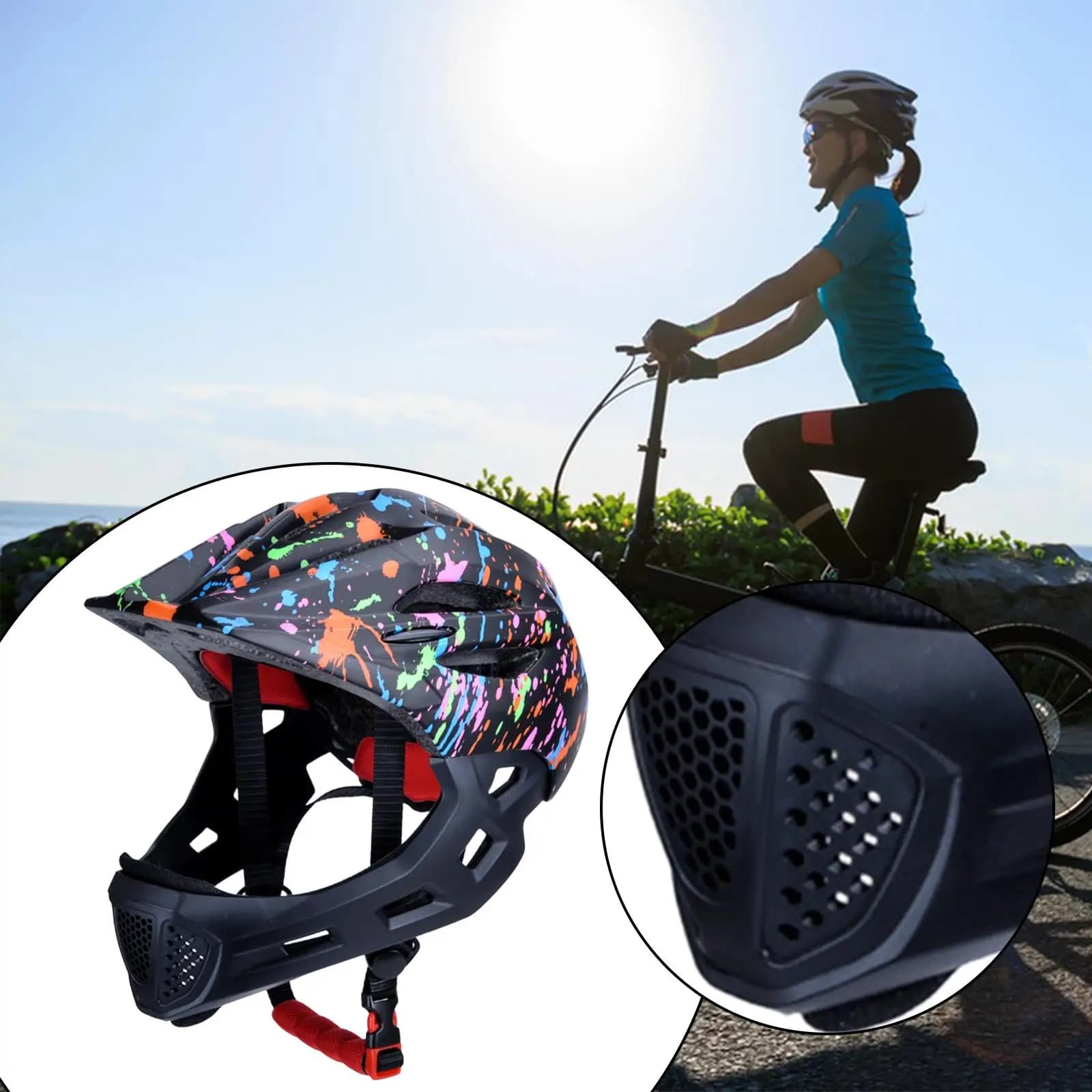 Bike helmet for children, practical, portable, shockproof, durable, with light, for boys and girls, for balance bike