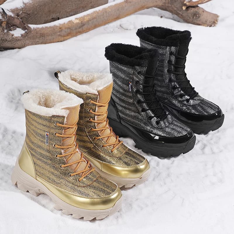 MAIJIAKA Winter High Quality Keep Warm Mid-Calf Waterproof Snow Boots Women's Boots Comfortable Ladies Thigh High Hiking Boots