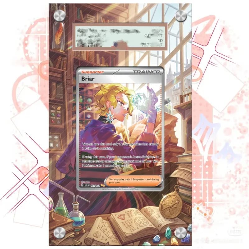 Art Display for Pokemon Briar Card PTCG Keychain Anime Game Collectibles Anime Merchandise Acrylic Protective CaseToys Gift