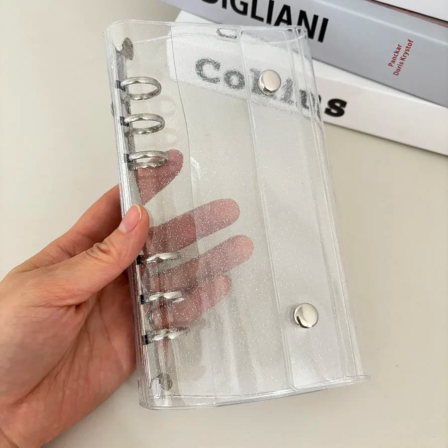 2026 Nuova copertura a fogli mobili strette A6, 10 pezzi 1 griglia 2 borse portaoggetti da 3 pollici, raccoglitore per cartoline raccogliere organizzatore di libri
