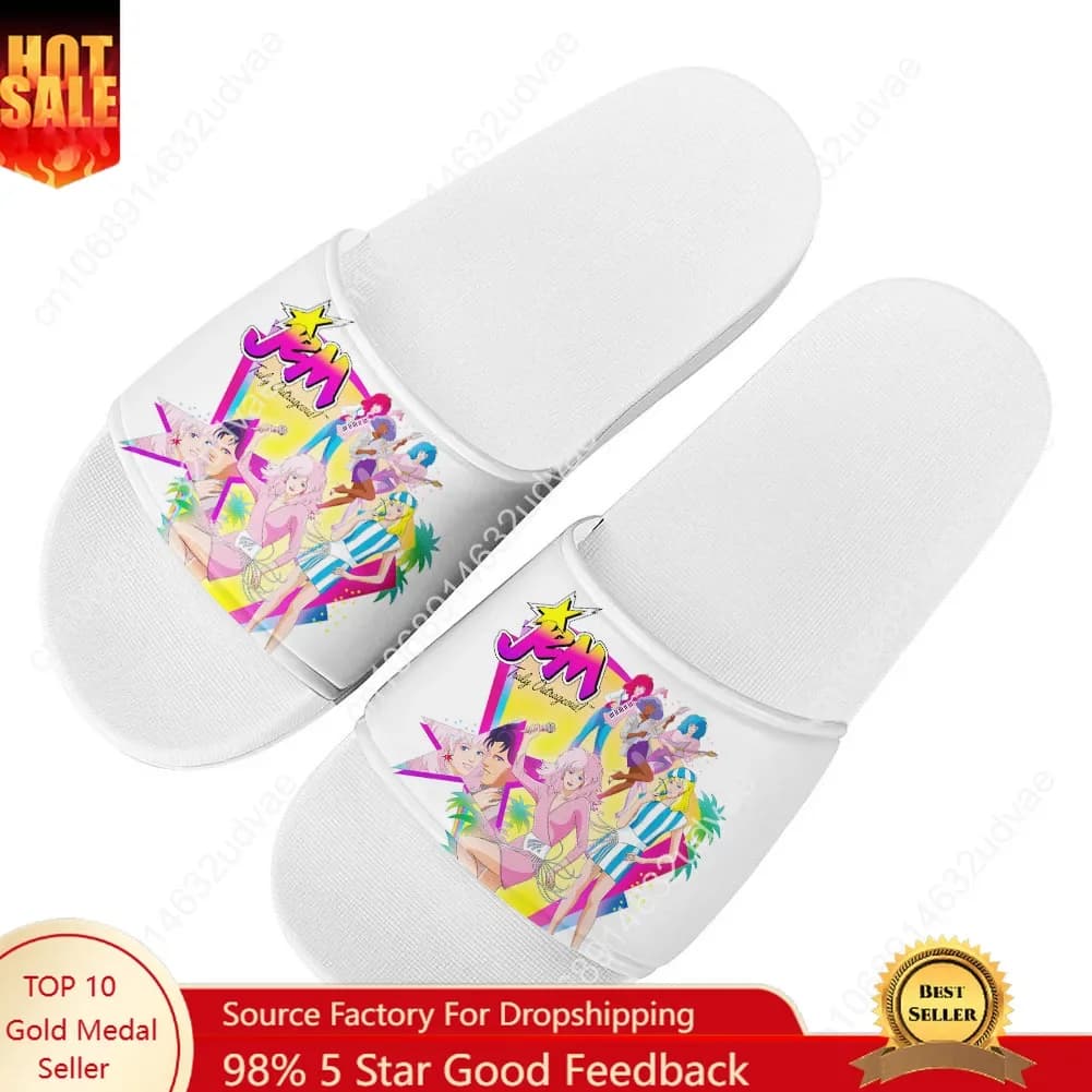 Ciabatte Jem and The Holograms, Sandali da Bagno, Scarpe Acquatiche per Uomo, Donna e Adolescenti, Sandali da Interno Personalizzabili, Pantofole Estive