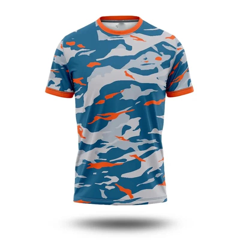 T-shirt da calcio con graffiti mimetici stampati in 3D T-shirt da uomo traspirante con scollo a O a maniche corte da corsa moda casual quotidiana
