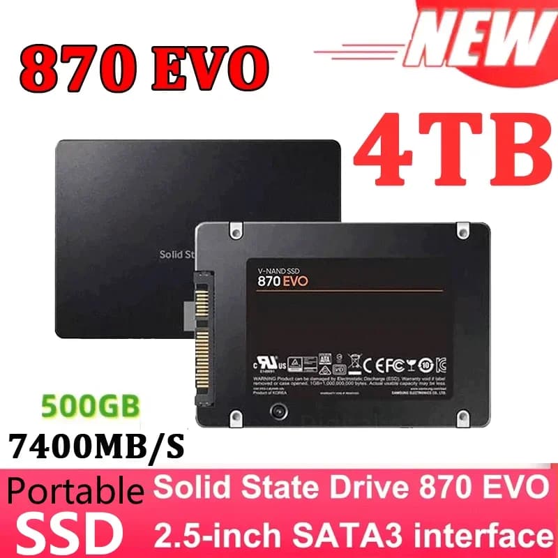4TB Solid State Disk SSD 870 EVO 500GB 1TB 2TB Internal HDD Hard Drive Sata3 2.5 Inch For Laptop Microcomputer Desktop