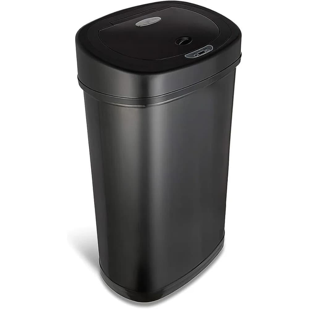 Pattumiera automatica con sensore di movimento, 13,2 gal/50 litri nera, coperchio touch-free con guarnizione per odori