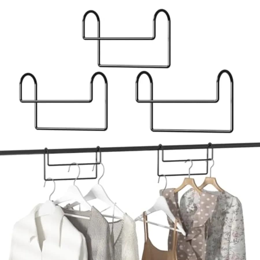 Space Saving Hangers for Clothes: 3 Pack Magic Hanger Closet Organizer Metal Heavy Duty Hangers for Shirt Coat Pants Skirt Sort