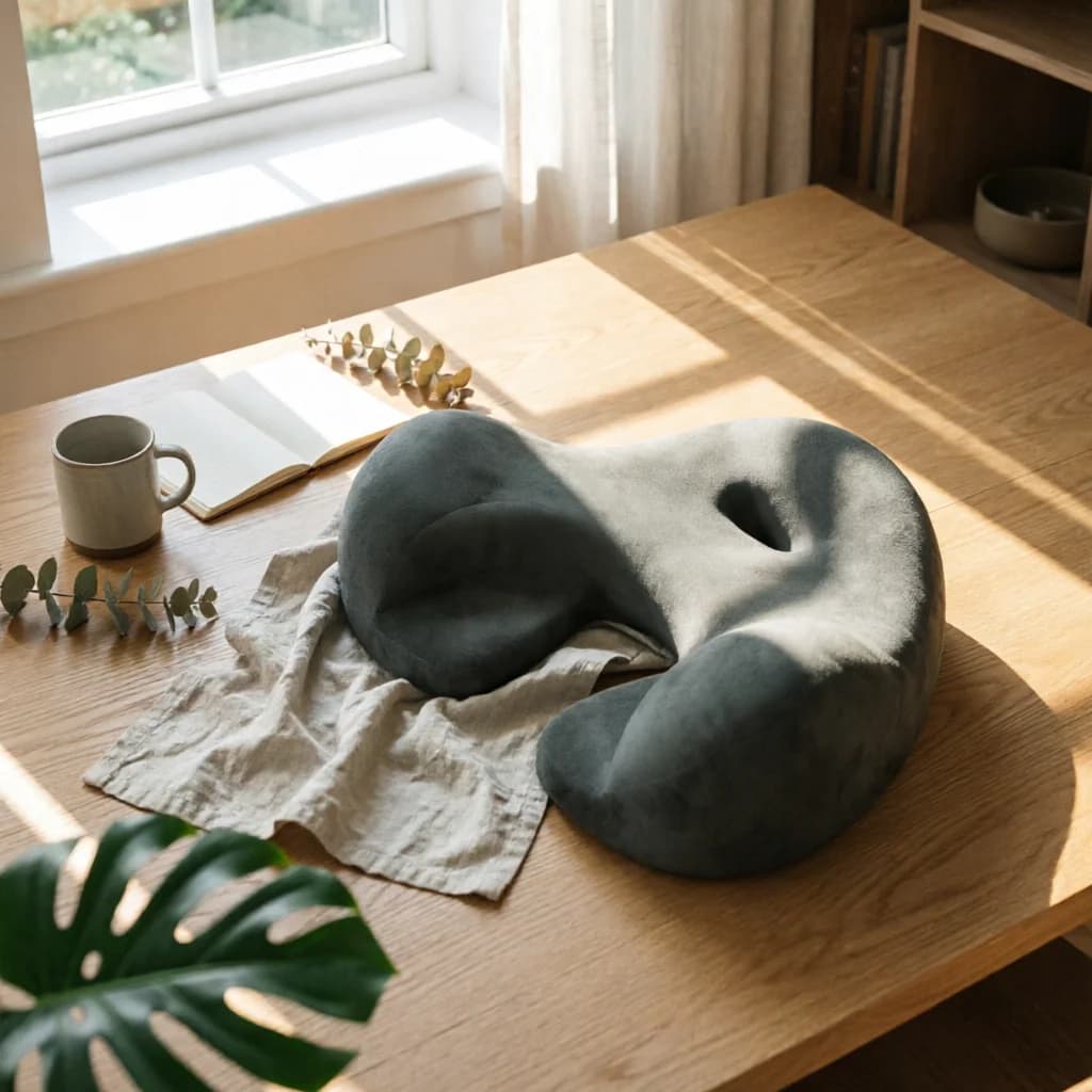 Meditation Seat Cushion Sculpted Contoured Seat Cushion Floor Pillow Low-Profile Home Accessory Curved