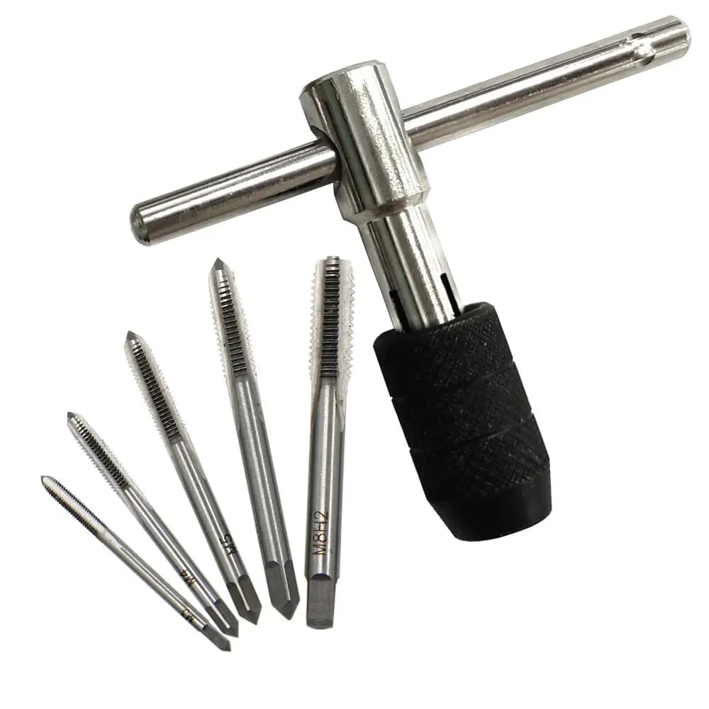 Key with T M3 M4 M5 M6 M8 Handheld Faucet Alert Threading Tool Set Adjustable Machine Machining Thread Drilling Point