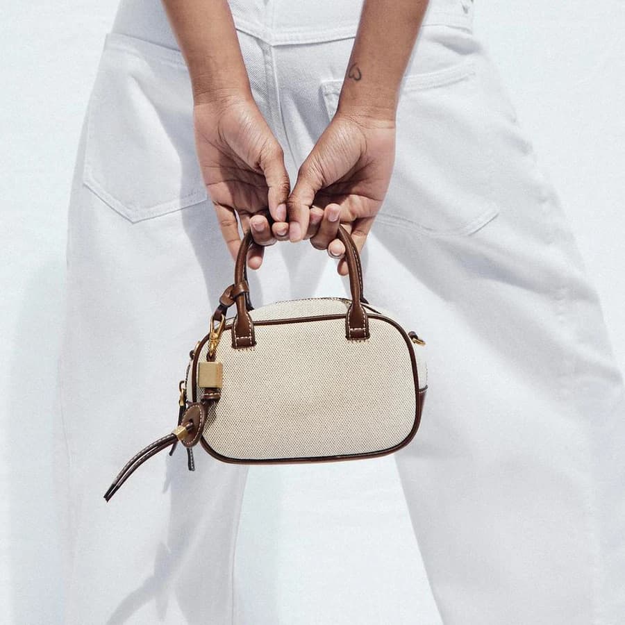 Fashion Canvas Bowling Bag Designer Women Handbags Luxury Wide Strap Shoulder Crossbody Bags Casual Summer Beach Mini Tote Bag