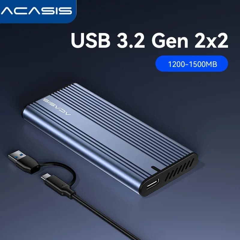 Custodia SSD ACASIS USB 3.2 20 Gbps M.2 NVMe, custodia SSD esterna Plug and Play compatibile con PC Windows, MacBook Laptop Desktop