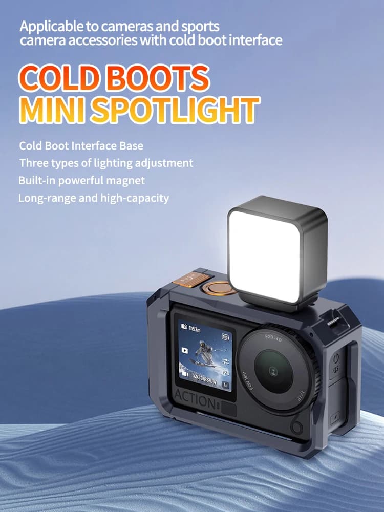 Mini Luce LED Magnetica per Video, Luce di Riempimento Ricaricabile a 3 Colori con Attacco Cold Shoe per Action Cam e Smartphone