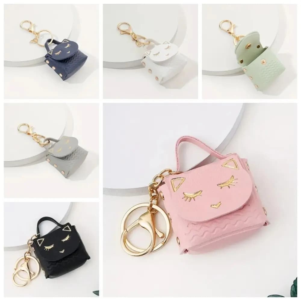 Portafoglio da donna simpatico gatto portamonete in pelle PU per donna portachiavi portamonete piccolo portachiavi ciondolo borsa alla moda