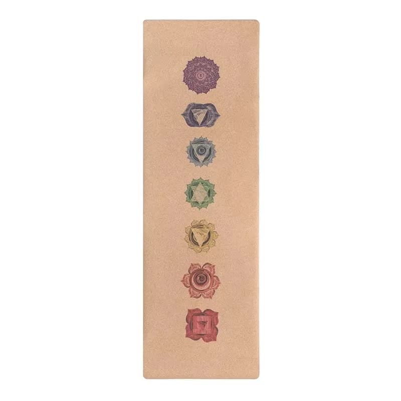 Yoga cork pad with premium color printing YTYIN for gymnastics Natural Cork rubber yoga mat with custom logo