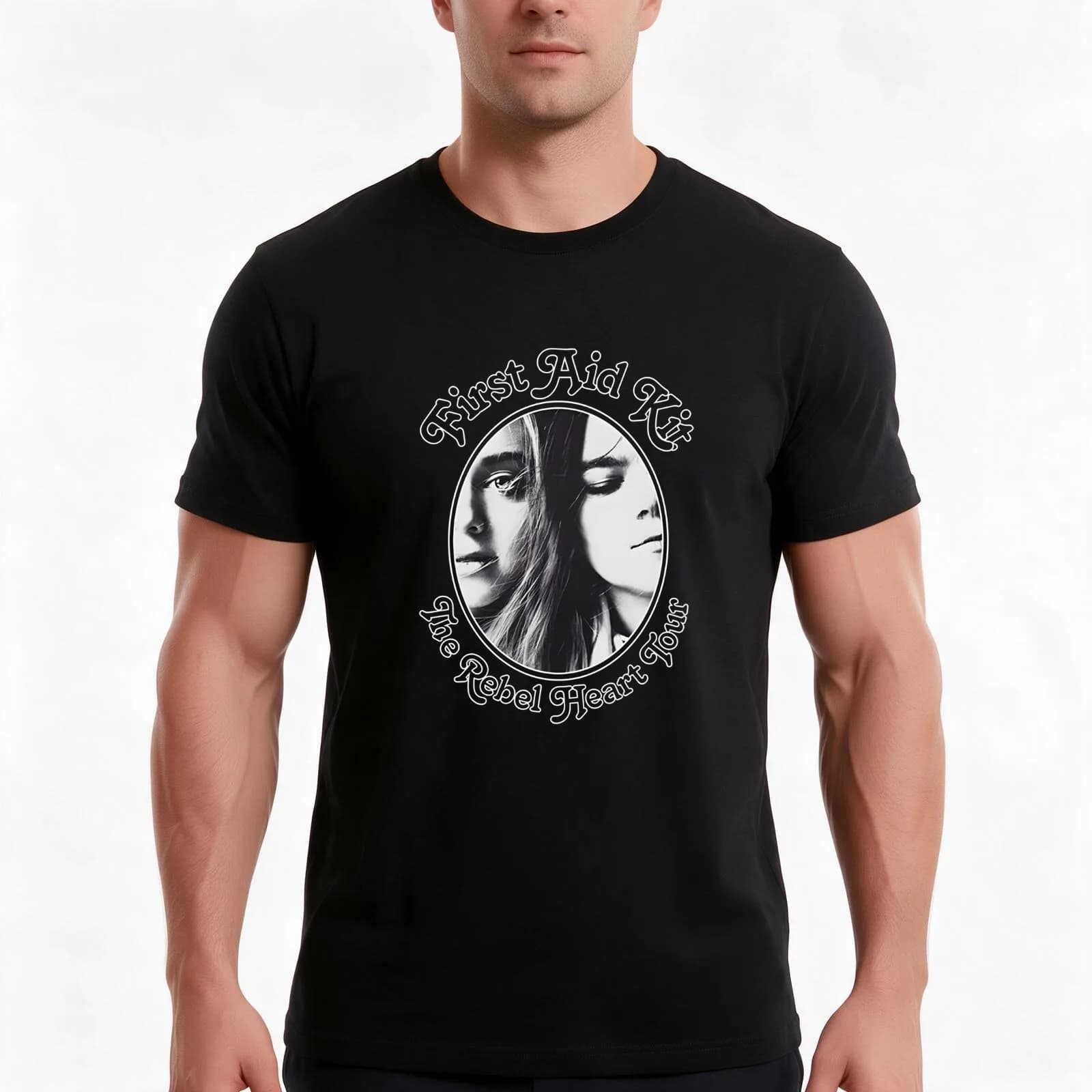 First aid kit band Musician T-Shirt, Summer Casual Cotton Tee, Oversized Streetwear Tops, Vintage Graphic Print, 100% Cotton