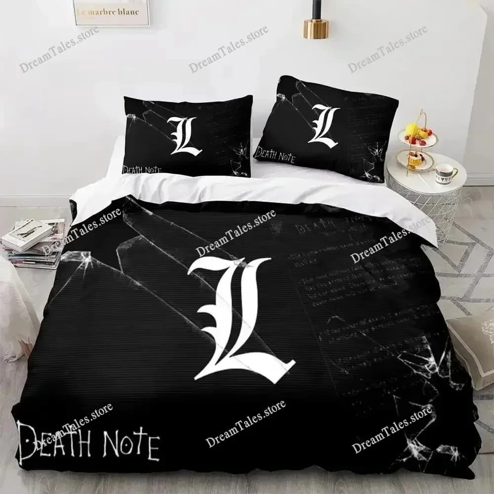 Nuovo Set di Biancheria da Letto Death Note, Misure Singola, Matrimoniale, Queen, King, Set Copripiumino per Adulti e Bambini, Stampa 3D Anime741