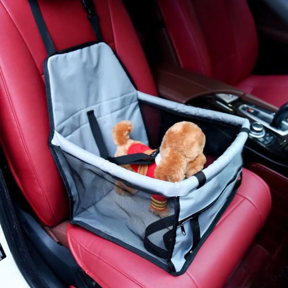 Imbracatura per cuccioli in rete per animali domestici Borsa per seggiolino auto portatile per cani con cinghia regolabile per cestino da viaggio impermeabile per animali domestici con stabile