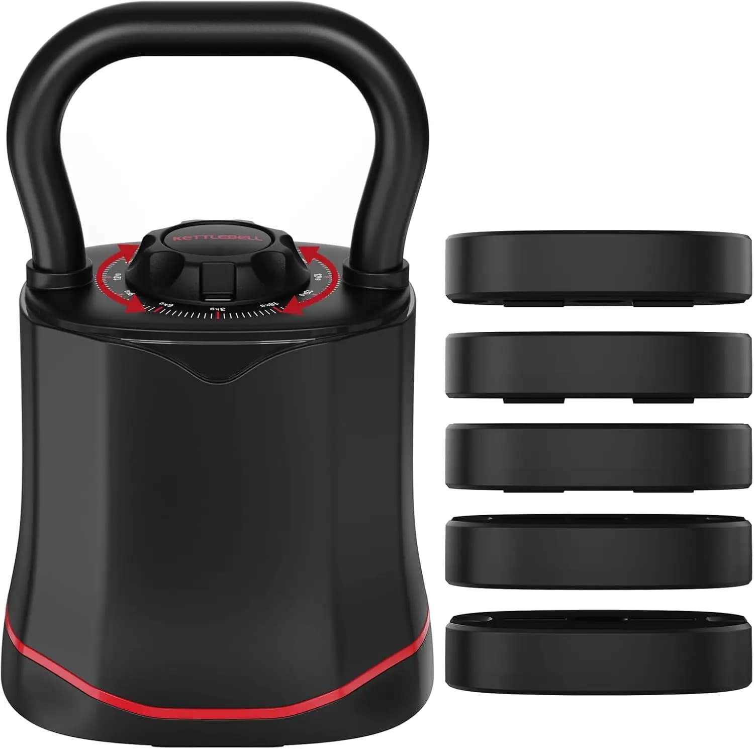 Adjustable Kettlebell Set, 6-in-1 Quick Change Design (6,5-40 LBS) with Bidirectional Rotation for Domestic Gym Training