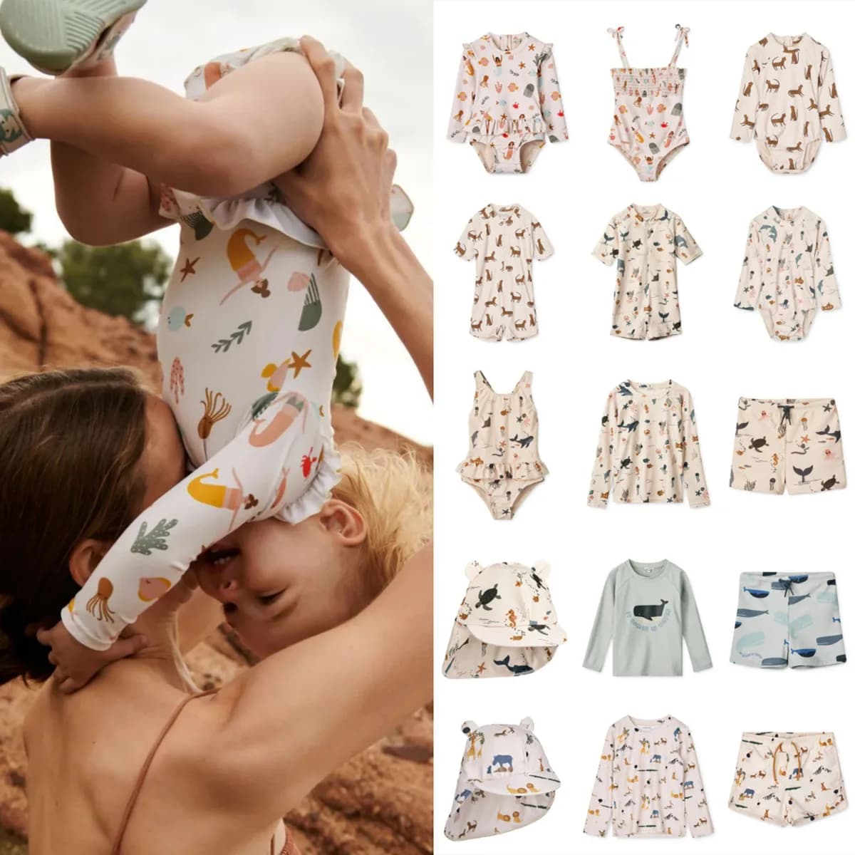2025 LE Estate Newborn swimwear Bikini Children Full costume Cartoon Star Gabbiano Boy Tronchi Holiday Children Beachwear