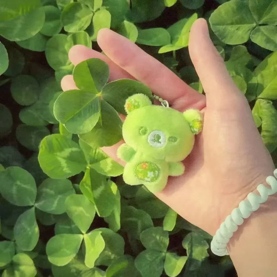 Portachiavi Rilakkuma Cartoon, Simpatici Peluche, Portachiavi Orsetto Easy Bear, Serie Dopamina Verde, Ciondolo per Zaino, Portachiavi Bambola Lazybear