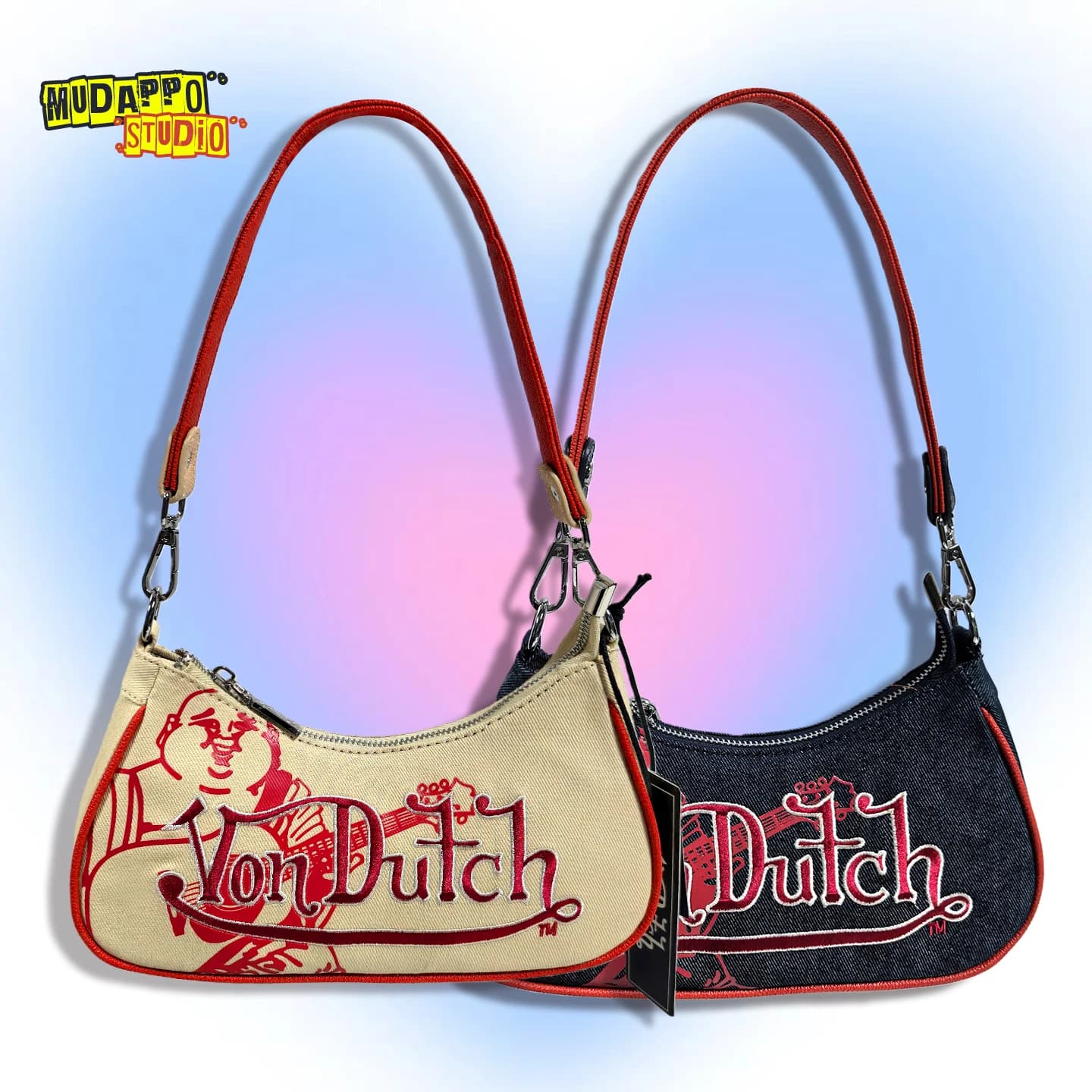 Retro Y2K Sweet Cool Spicy American Sle Bag under Embroidered Arms Single Shoulder Bag for Young Casual Moon Ape