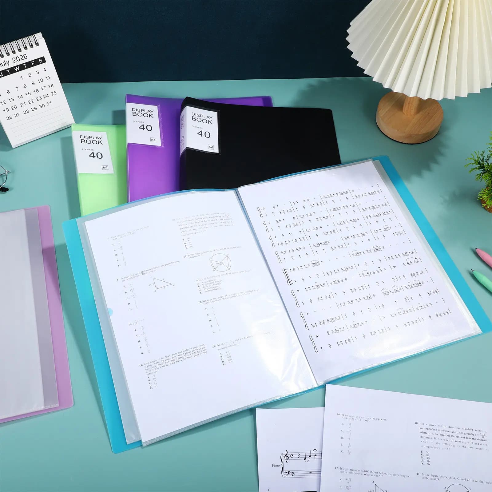 Set di 5 Cartelle Portadocumenti A4 con Adesivi, Buste in Plastica, Organizzatore per Ufficio e Scuola, Porta Presentazioni