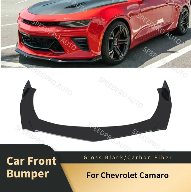 Spoiler Anteriore per Auto, Diffusore per Paraurti per C-hevrolet Camaro, Kit Carrozzeria Auto, Protezioni Laterali Antigraffio per Paraurti Inferiore, Nero