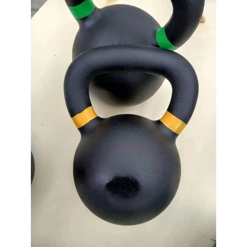 Single cast iron Kettlebell with anti-rust finish for strength training in home gym and fitness exercises for the whole body