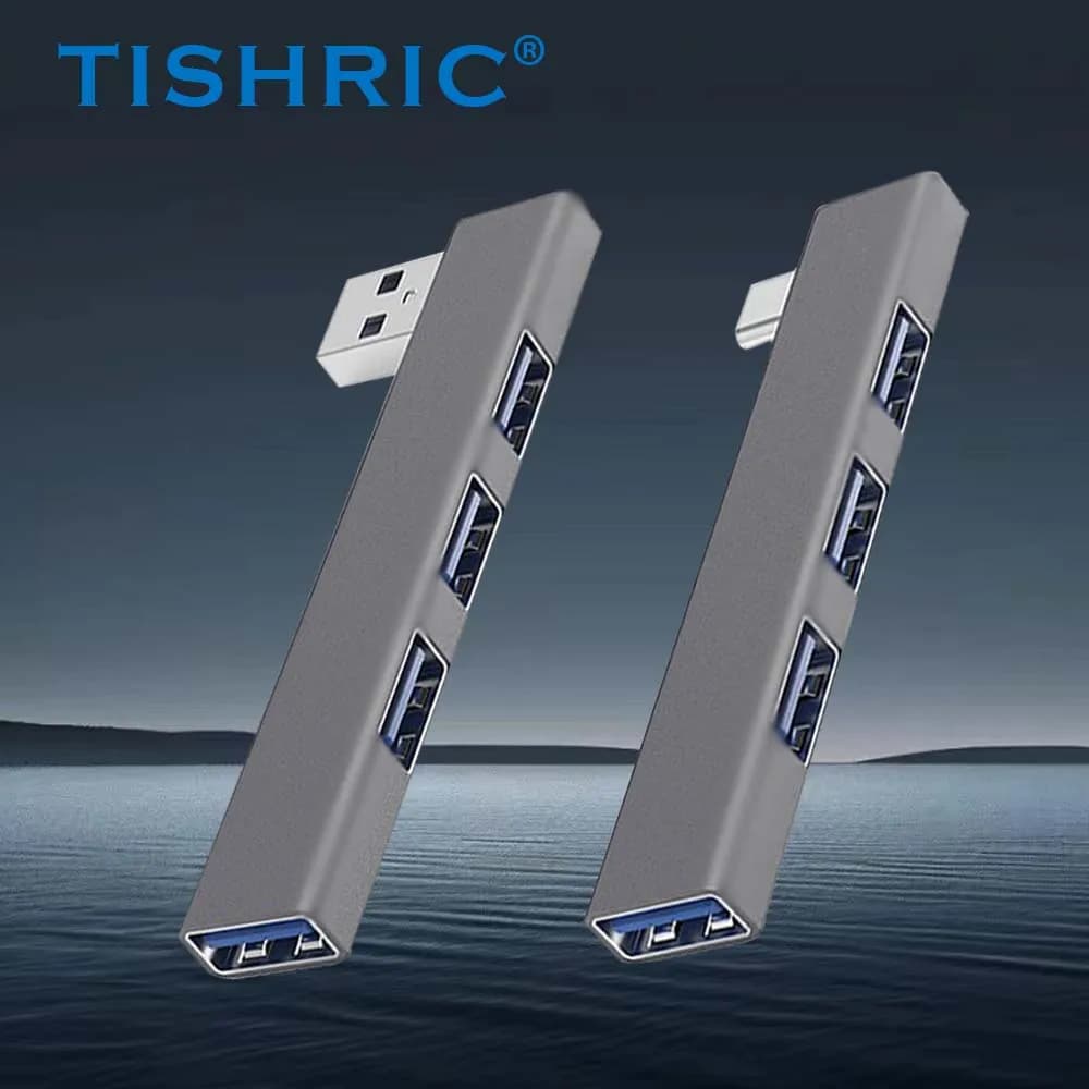 TISHRIC Estensore USB plug-in laterale Docking station USB 4 in 1 Hub USB a 4 porte Docking station interfaccia USB/tipo C per PC portatile