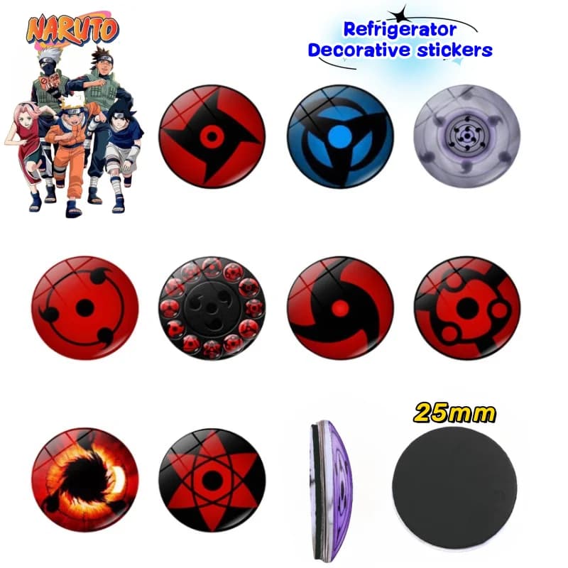 NARUTO Uchiha Itachi Hatake Kakashi Uchiha Sasuke Film e TV Periferiche Magnete per frigorifero in vetro cristallo Decorazioni per la casa creative Piastrelle