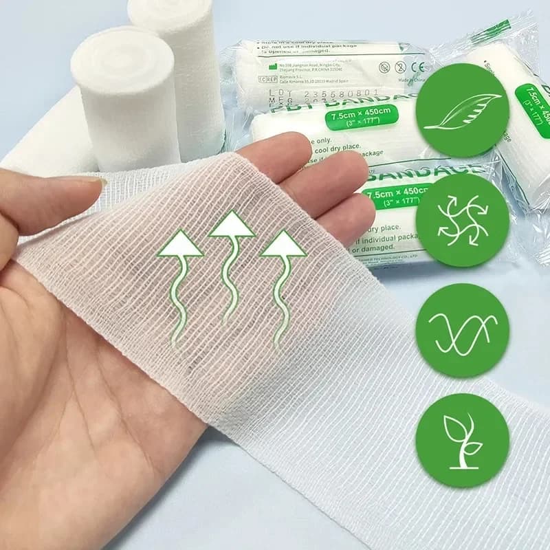 10 pezzi di bende elastiche con nucleo in cotone bende PBT accessori con nucleo in cotone per tampone assorbente di primo soccorso per medicazione della ferita
