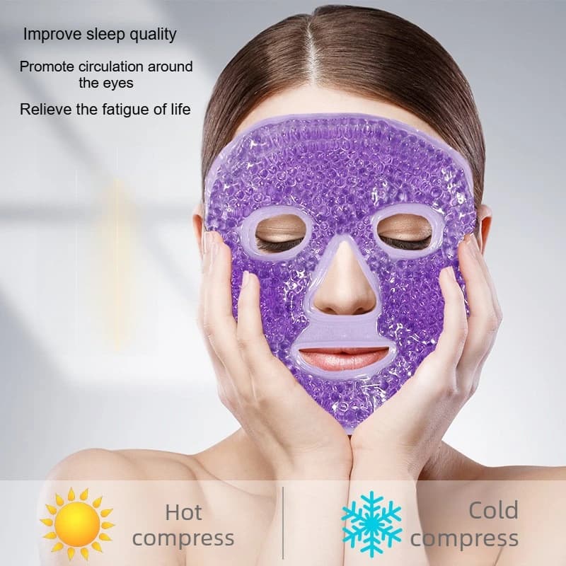 Maschera Rinfrescante per Viso e Occhi, Impacco Freddo per SPA, Maschera Gel per Dormire, Allevia Stress e Mal di Testa, Strumento per la Cura del Viso Femminile