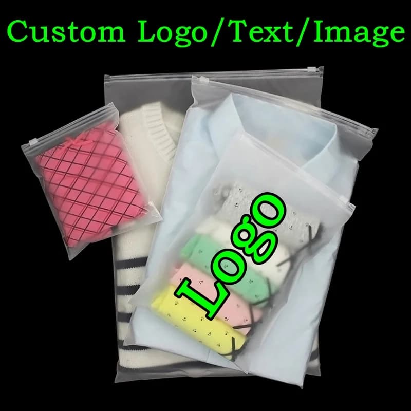 50 Pezzi Sacchetti con Cerniera Smerigliati su Entrambi i Lati per Abbigliamento, Personalizzabili con Logo, per T-shirt, Biancheria Intima, Calze, Giocattoli, Asciugamani, Articoli da Viaggio, Sacchetti per Imballaggio
