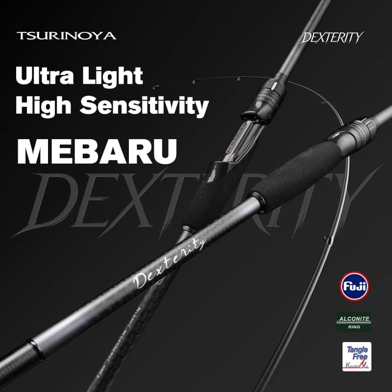 TSURINOYA MEBARU Fishing Rod DEXTERITY 2.08m 2.28m LightGame S6102UL S762L FUJI A guide 2 Section XF Action Rockfish Fishing rod