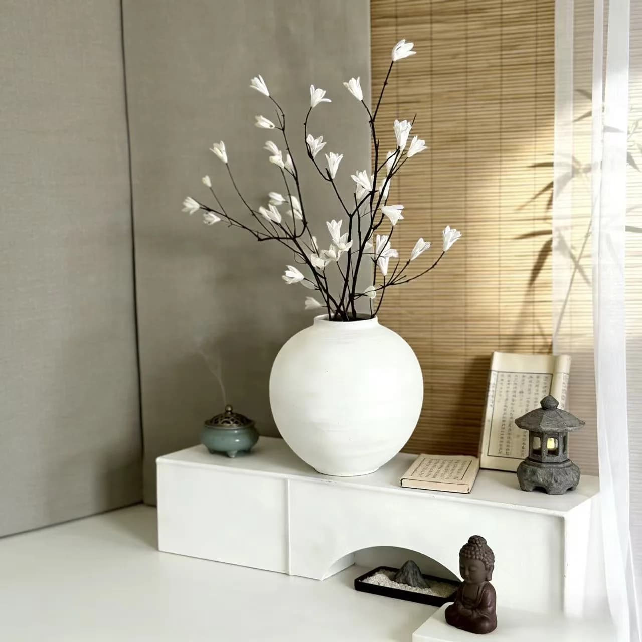Rami di Magnolia Essiccati Naturali, Fiori Secchi Profumati per Decorazione Soggiorno, Accessori Estetici Zen