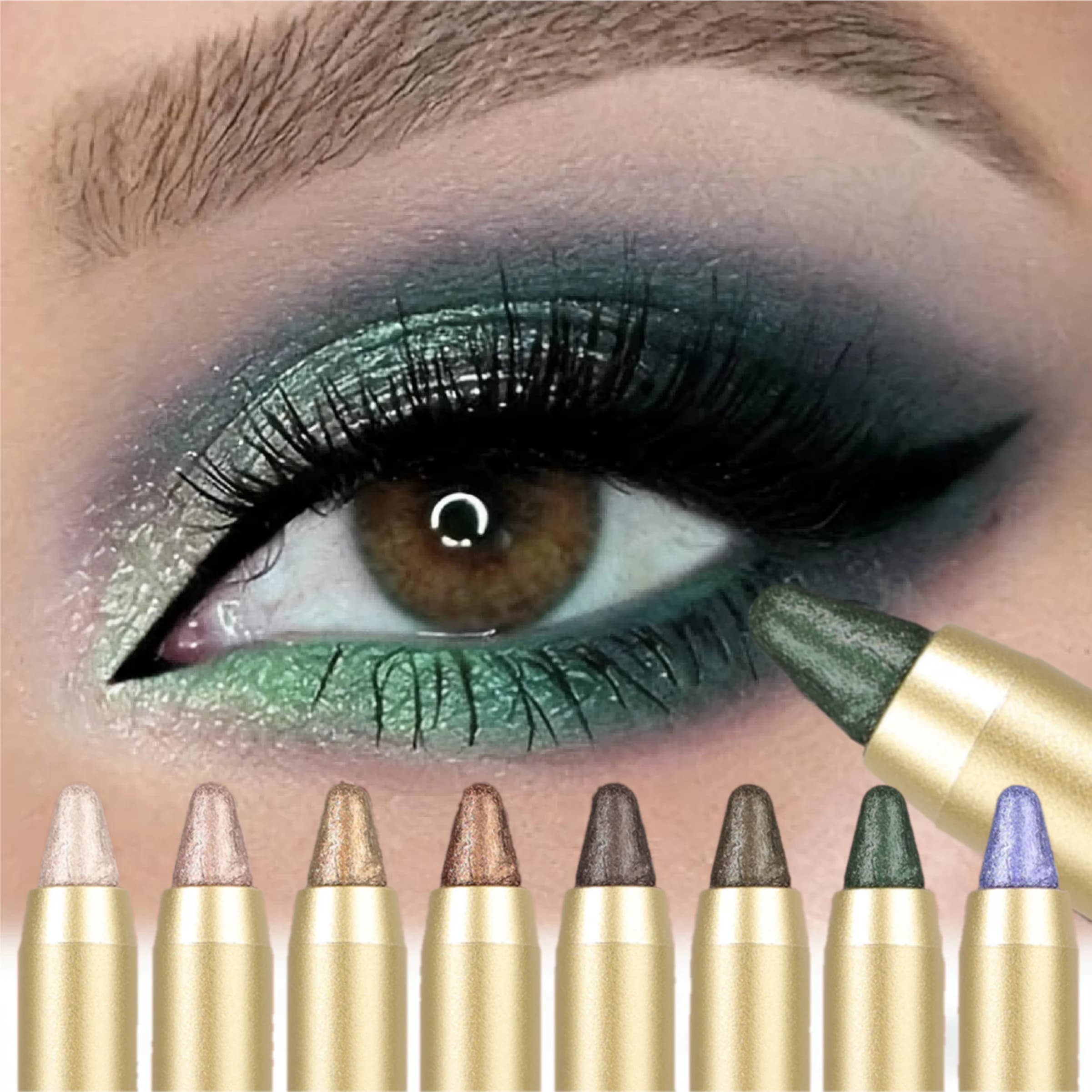 1PC Pearl Eyeshadow Stick, finitura opaca, ombretto verde/rosa, ombretto illuminante, trucco occhi impermeabile e a lunga durata