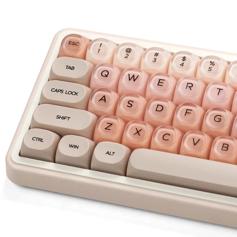Set of 132 Keyboards with Liquid Effect, Profile HOA, PBT Double Shot for Mechanical Keyboard with MX Switch, Custom ISO Enter key