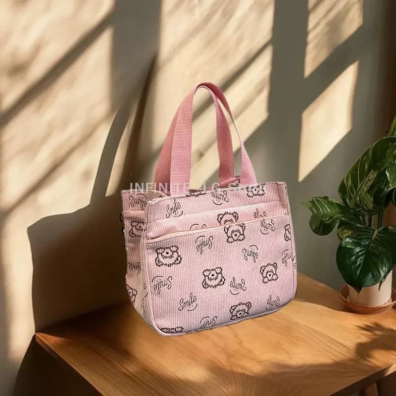 Borsa da pranzo termica piccola borsa portatile da cartone animato Borsa da pranzo termica per ragazze Scatola da pranzo durevole per ufficio Borsa da campeggio con custodia isolata per ghiaccio