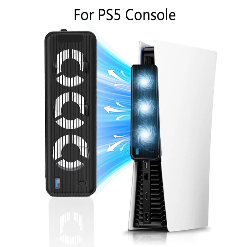 External Host Cooling Fan For PS5 Console Fan Vertical Stand External Host Cooling for Play Station PS5 Game Host Accessories