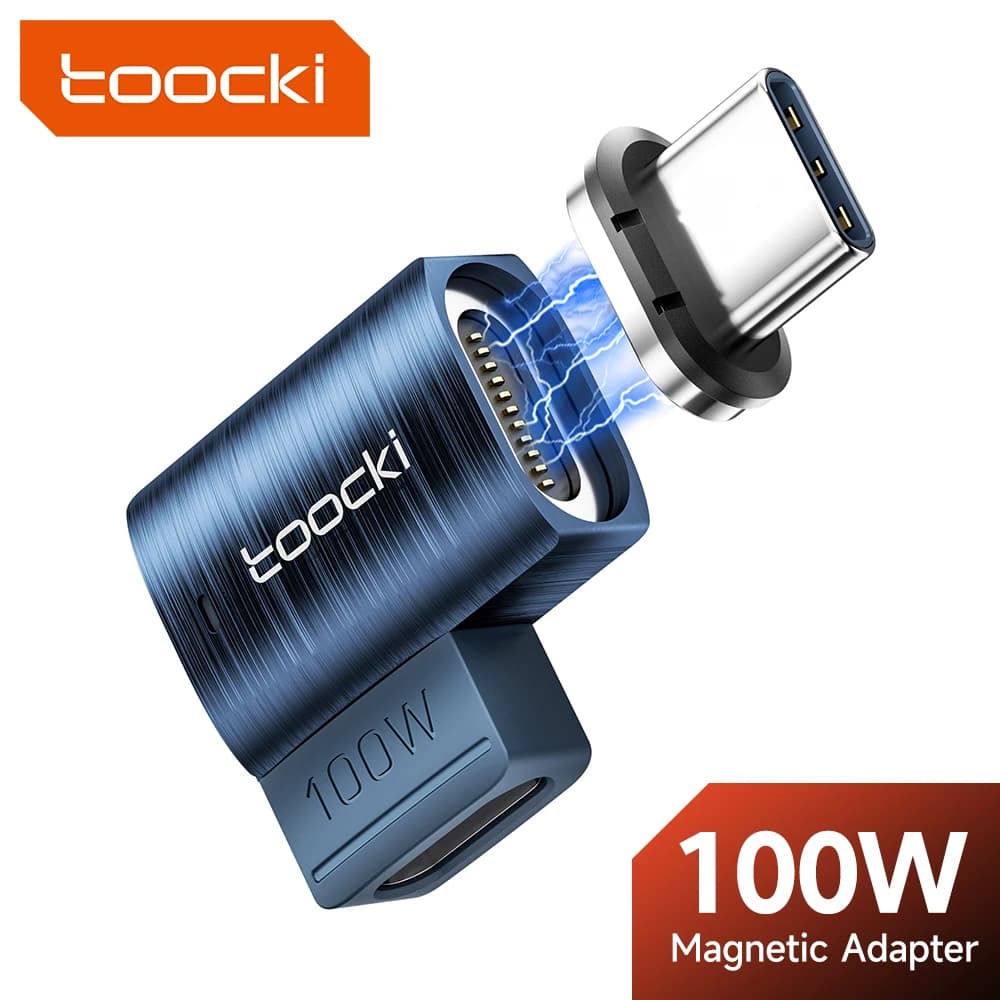 Toocki USB3.0 Adattatore OTG magnetico da USB C a tipo C PD 100 W Convertitore OTG dati 5 Gbps a ricarica rapida per MacBook iPhone 15