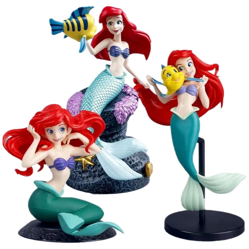 Decorazione da Scrivania, Statuetta Anime della Sirenetta Ariel, Giocattoli da Collezione, Decorazione per Camera, Auto, Torta, Regalo di Natale