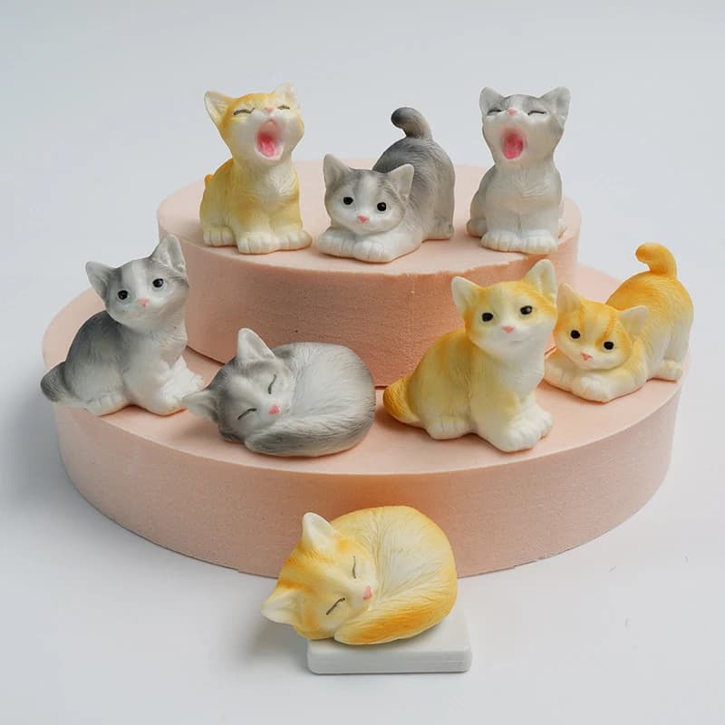 1PC fai da te micro paesaggio decorazioni per la casa resina gatto ornamento gattino figurine animale in miniatura fata giardino decorazione della casa delle bambole