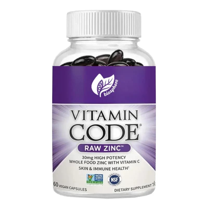 Zinc and vitamin C mineral supplements, probiotics for skin health and immune support, 60 capsules