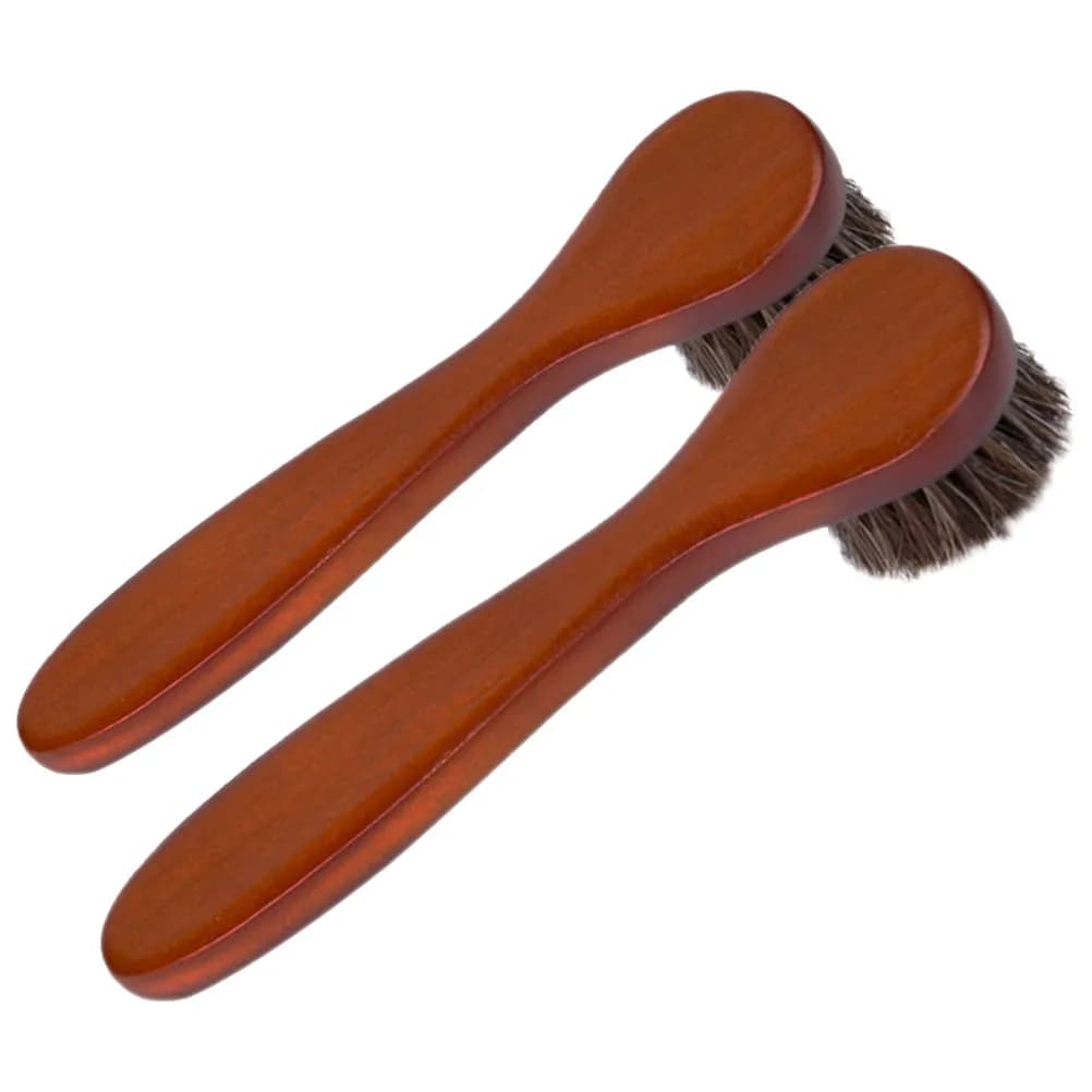 Set di 2 Spazzole per Pulizia Viso a Setole Morbide con Manico Ergonomico, Spazzola Multifunzionale per Lucidatura Scarpe, Esfoliante per il Viso, Strumento per la Pulizia della Pelle