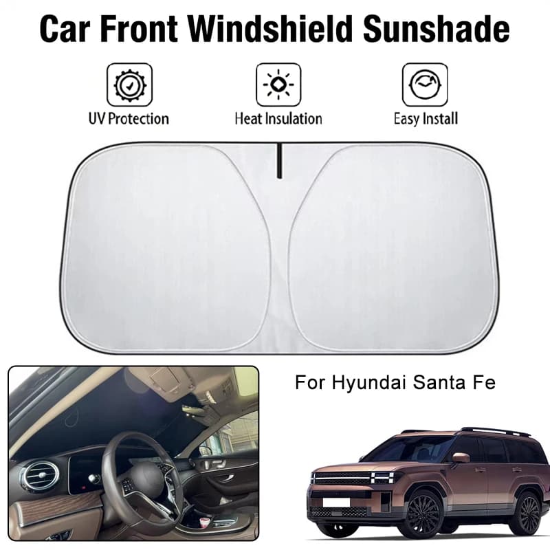 Parasole per parabrezza anteriore per Hyundai Santa Fe, protezione UV, isolamento termico, accessori per la protezione solare degli interni auto