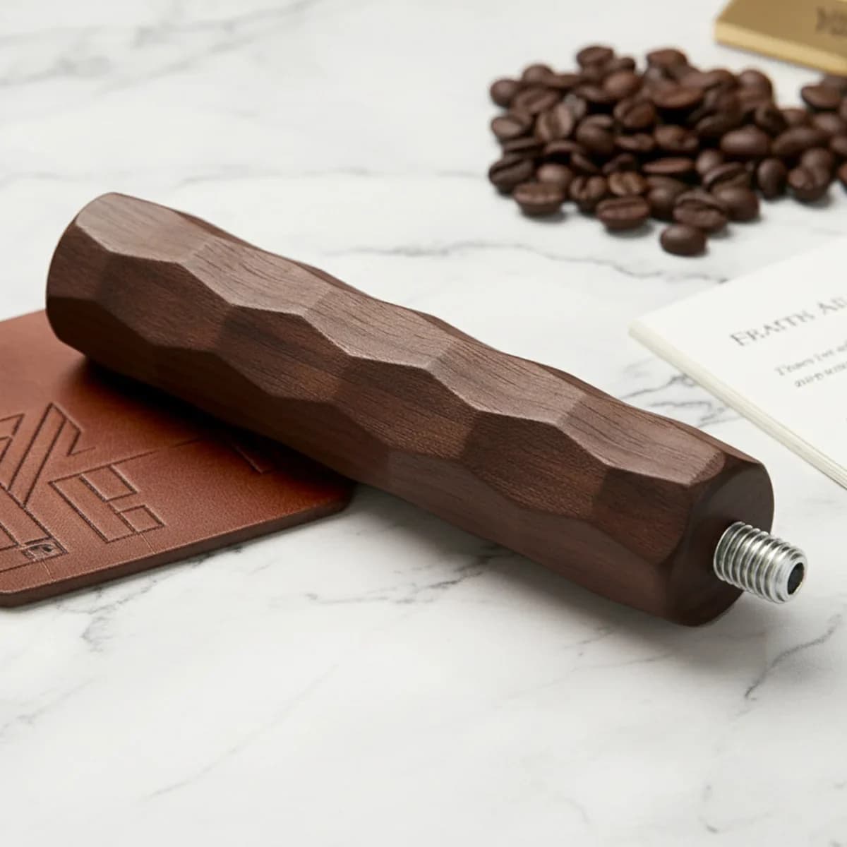 Macchina da caffè Manico in legno Manico filettato Struttura in legno naturale Accessorio sostitutivo per macchina da caffè Espresso