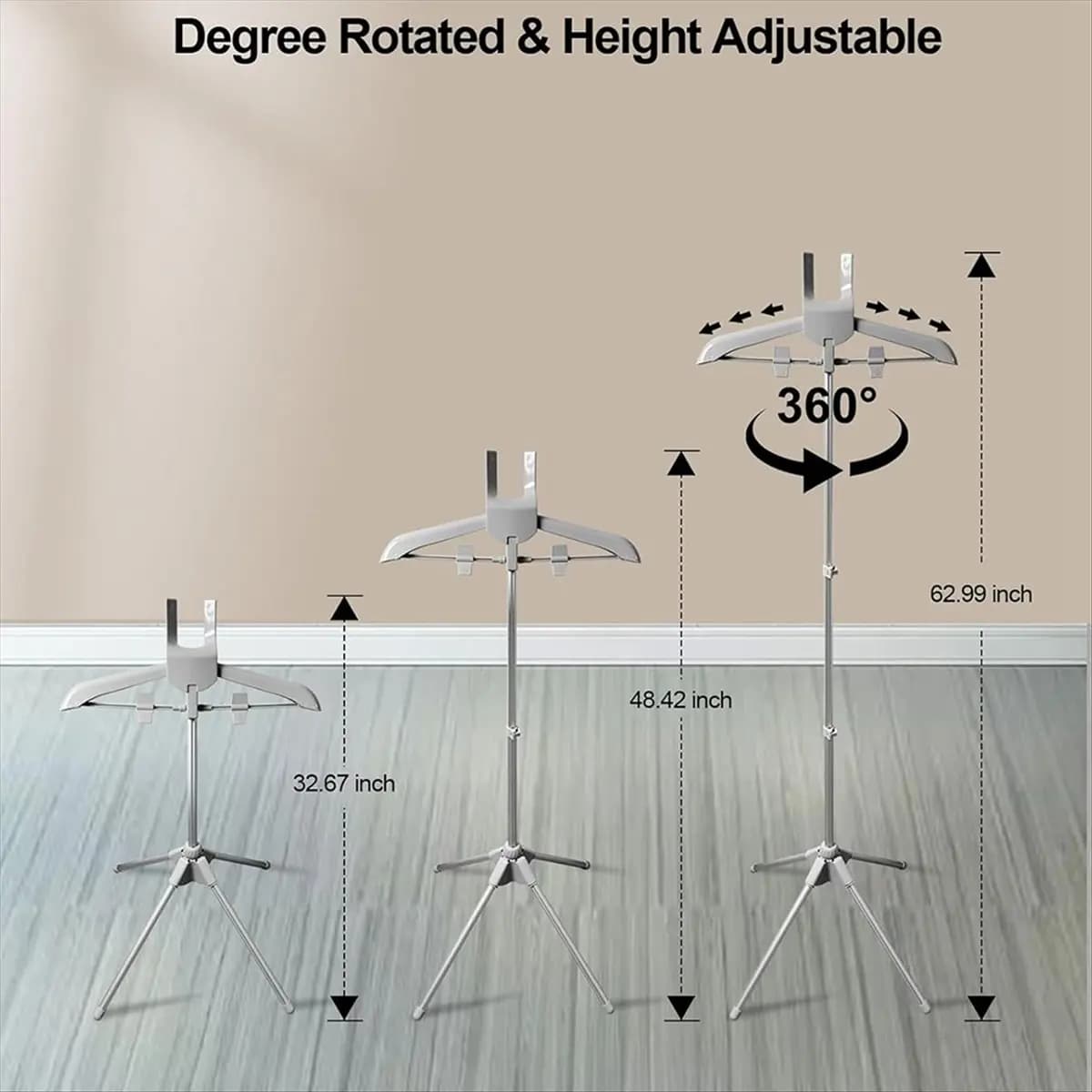 L! DT486^Foldable Garment Steamer Stand with Ironing Gloves for Clothes,Adjustable Steamer Rack with Two Clips for Suit Shirt,A