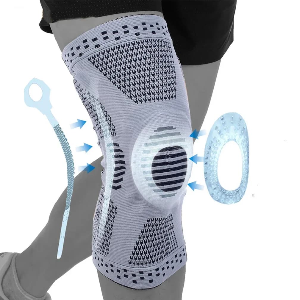 Knee Pad for Menisco Rotauleo Silicone Stabilizer Compression Brace Basketball Training in Gym Protective Sports Strap