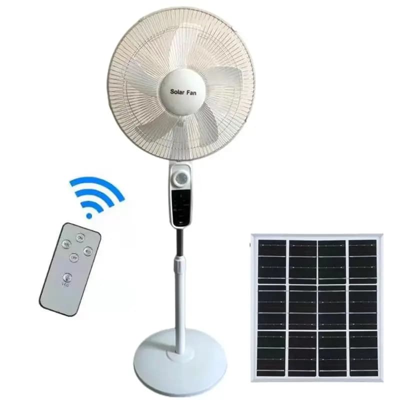 Ventilatore solare da 25 W CC Mini batteria al litio portatile da 18 pollici per esterni Piccolo pannello ricaricabile in plastica
