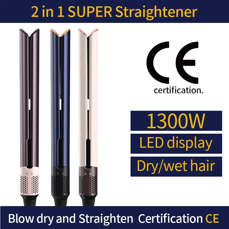 Multi-functional New Model Hair Dryer Straightening Comb HT01 Dual-Use for Blow Drying Humidifying Negative Ion Smooth Styling