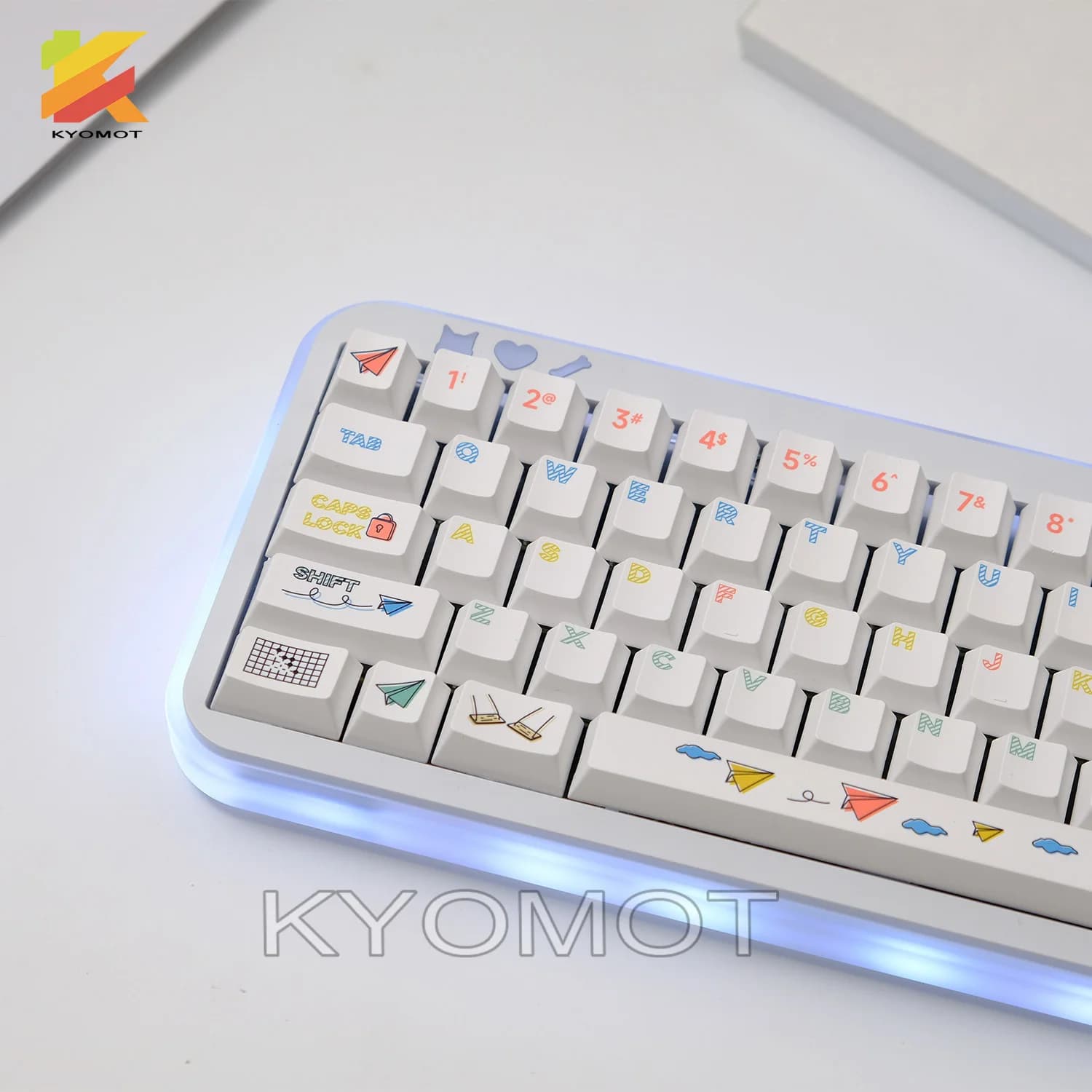 KYOMOT 125 Copritasti a tema aereo di carta per infanzia Profilo Cherry Cartoon Dye PBT Keycap per tastiera meccanica personalizzata Mx Switch